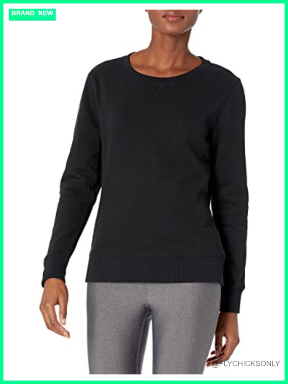 Essentials Women's Fleece Crewneck Long Sleeve Pullover Sweatshirt